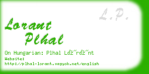 lorant plhal business card
